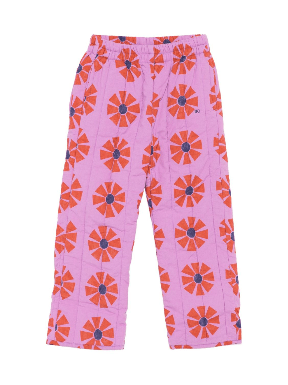 Pantaloni per bambina Bobo Choses rosa con stampa a fiori - Rubino Kids