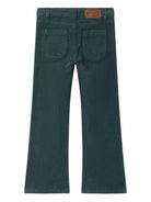Pantaloni per bambina Bonpoint verde in velluto a coste - Rubino Kids
