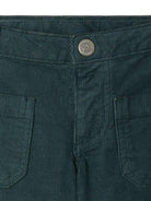 Pantaloni per bambina Bonpoint verde in velluto a coste - Rubino Kids