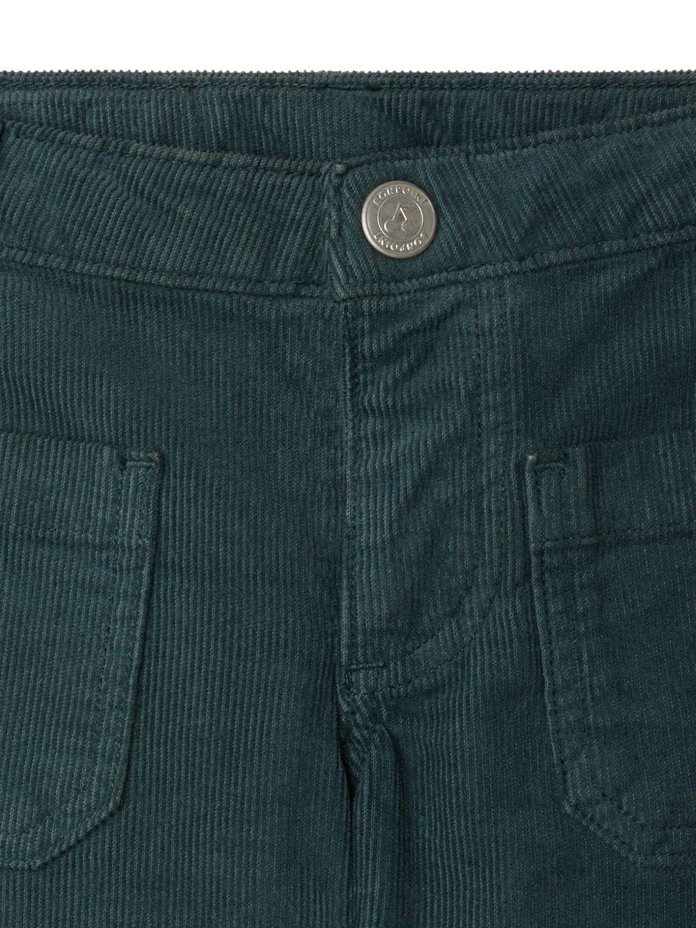 Pantaloni per bambina Bonpoint verde in velluto a coste - Rubino Kids