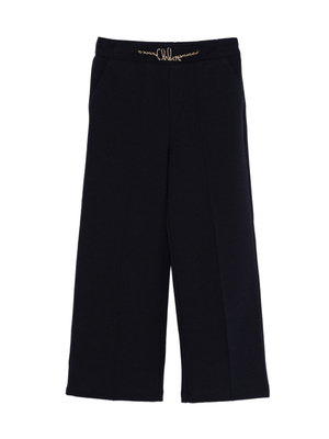 Chloé Kids blue trousers for girls with chain detail