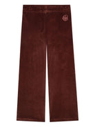 Pantaloni per bambina Chloé Kids rossi con vita elasticizzata con coulisse - Rubino Kids