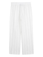 Pantaloni per bambina DKNY Kids bianchi con design gessato - Rubino Kids