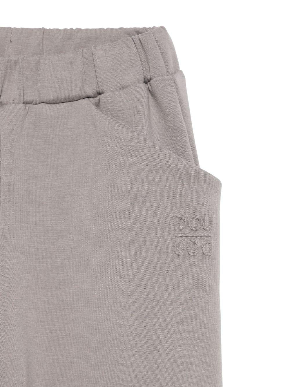 Pantaloni per bambina Douuod Kids grigi con logo goffrato - Rubino Kids