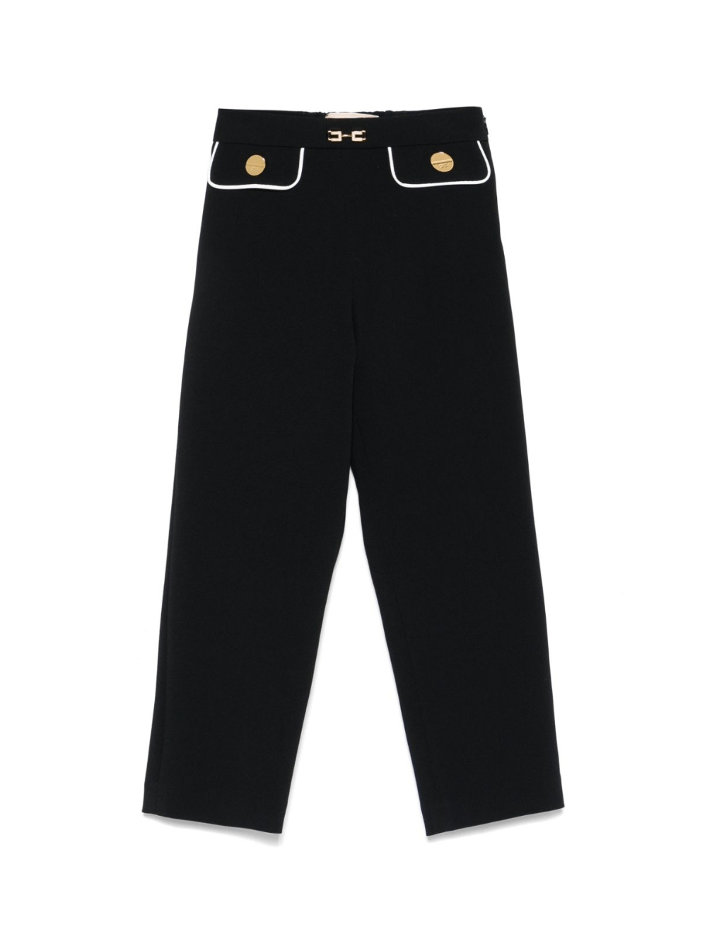 Pantaloni per bambina Elisabetta Franchi La Mia Bambina neri con decorazione color oro - Rubino Kids