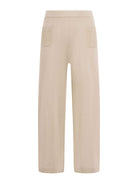 Pantaloni per bambina Emporio Armani Kids beige con due tasche posteriori - Rubino Kids
