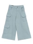 Pantaloni per bambina Emporio Armani Kids grigi con tasche cargo - Rubino Kids