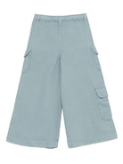 Pantaloni per bambina Emporio Armani Kids grigi con tasche cargo - Rubino Kids