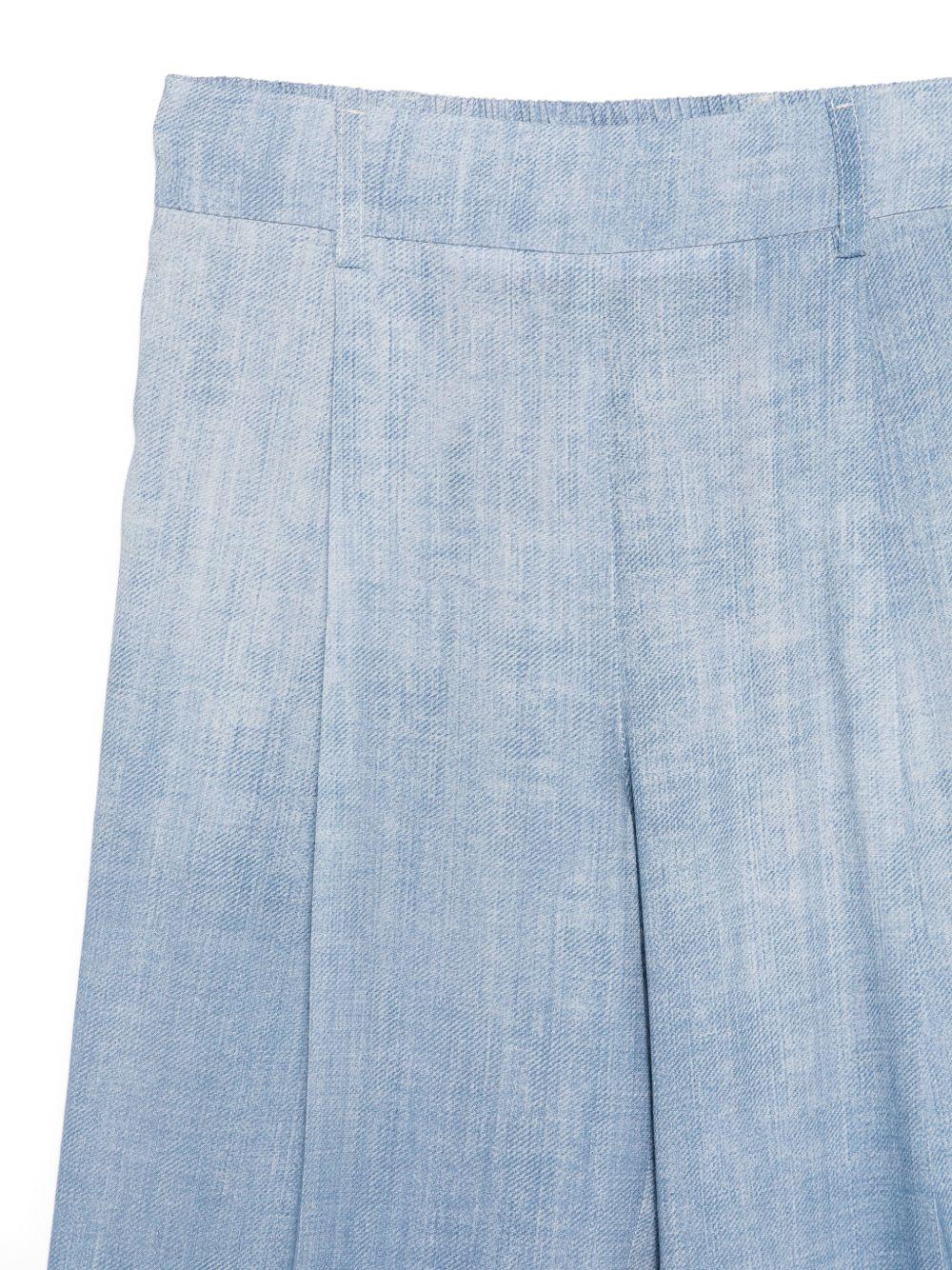 Pantaloni per bambina Ermanno Scervino Junior azzurri con pieghe frontali - Rubino Kids