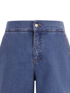 Pantaloni per bambina Fendi Kids denim con dettaglio monogramma FF - Rubino Kids