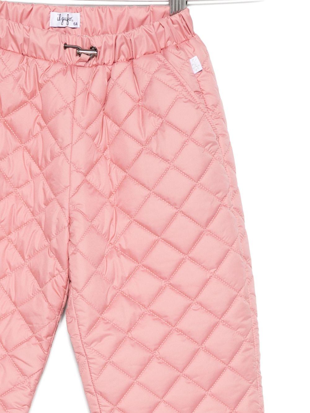 Pantaloni per bambina Il Gufo rosa con motivo trapuntato - Rubino Kids