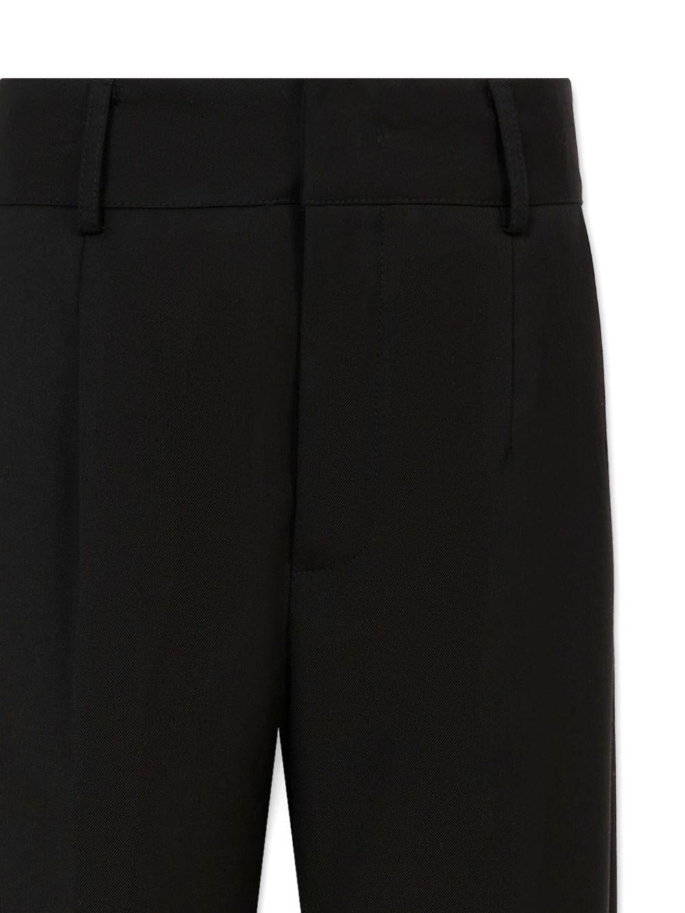 Pantaloni per bambina John Richmond Junior nero con pieghe frontali - Rubino Kids