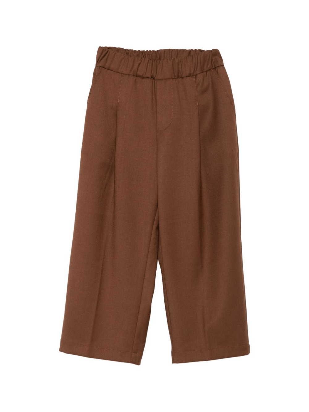 Pantaloni per bambina Laneus Kids marroni con elastico in vita - Rubino Kids