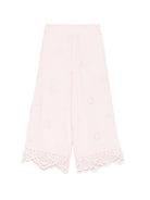 Pantaloni per bambina Louise Misha rosa con dettagli ricamati - Rubino Kids