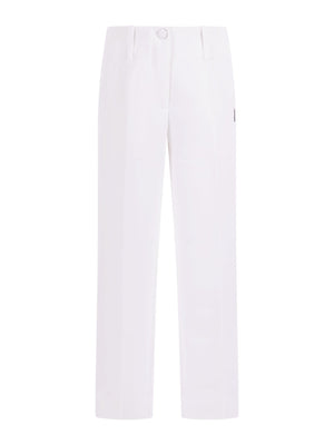Monnalisa white trousers for girls with logo