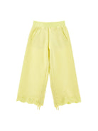 Pantaloni per bambina Monnalisa giallo con orlo con coulisse - Rubino Kids