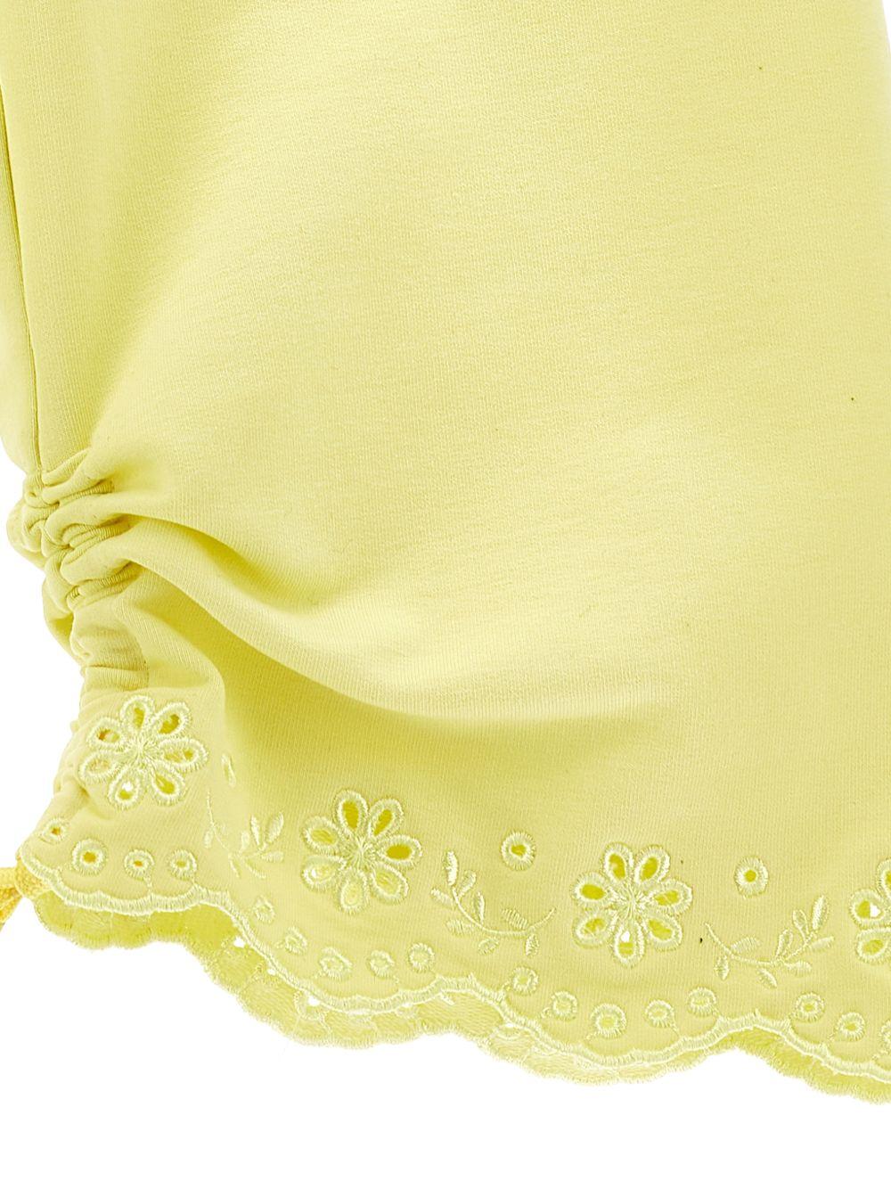 Pantaloni per bambina Monnalisa giallo con orlo con coulisse - Rubino Kids