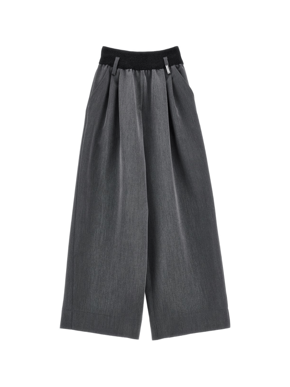 Pantaloni per bambina Monnalisa grigi con vita elasticizzata - Rubino Kids