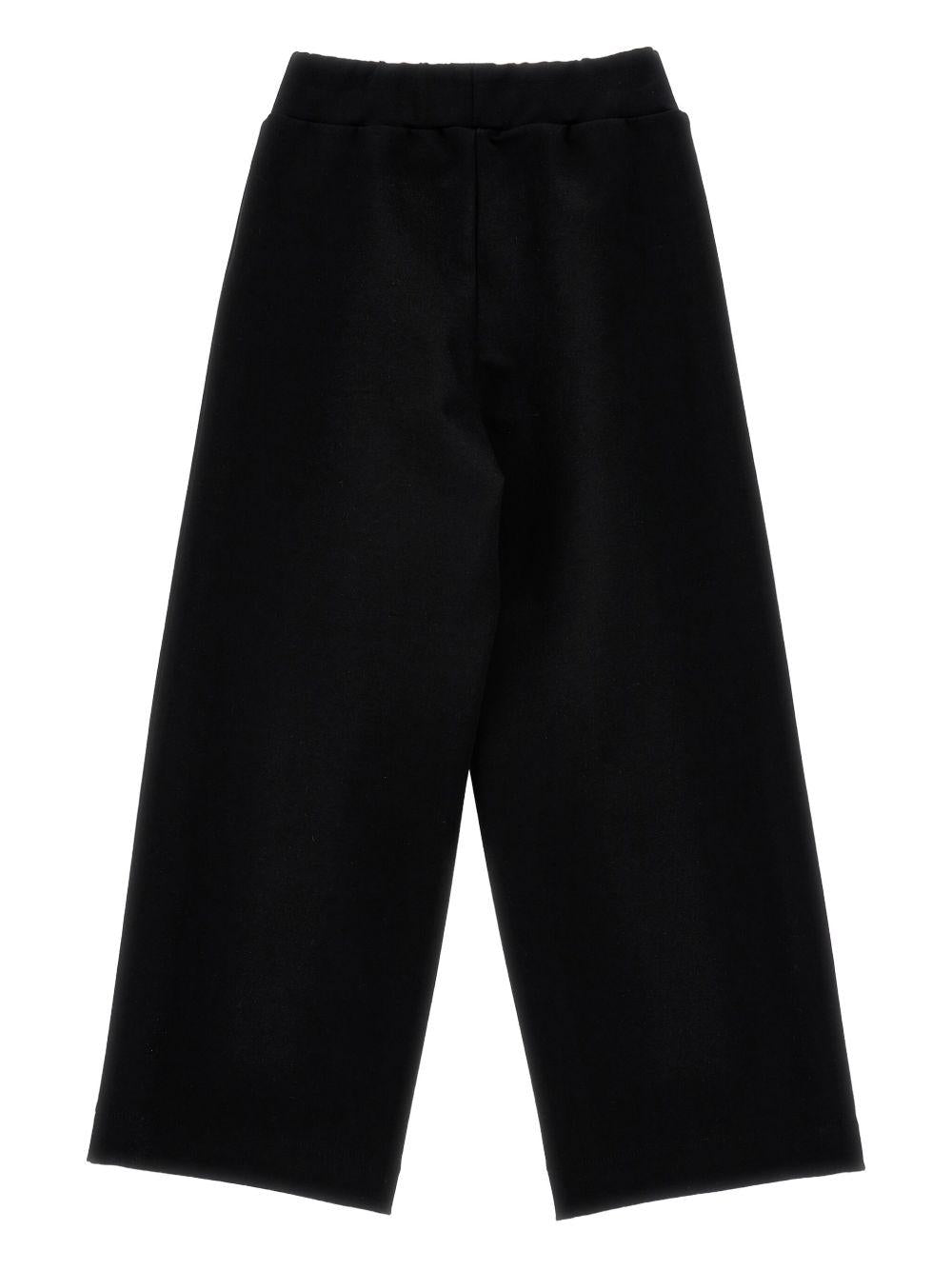 Pantaloni per bambina Monnalisa neri con dettagli plissettati - Rubino Kids