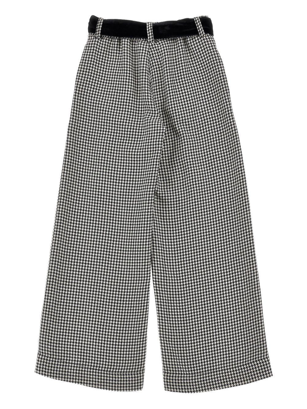 Pantaloni per bambina Monnalisa nero con motivo a quadri - Rubino Kids