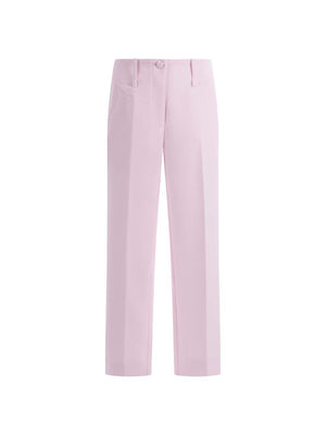 Pantaloni per bambina Monnalisa rosa chiaro con cuiture
