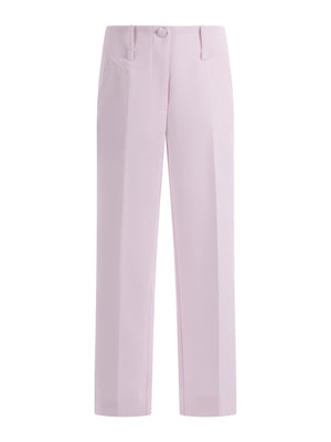 Monnalisa light pink trousers for girls with stitching