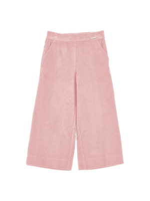 Monnalisa pink trousers for girls with elastic waist