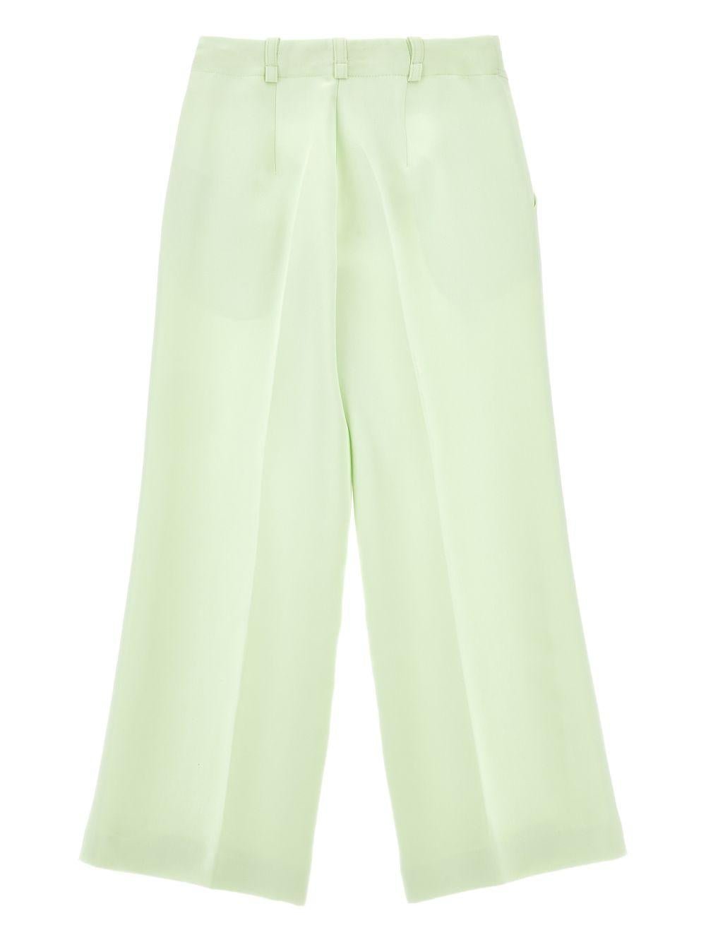 Pantaloni per bambina Monnalisa verde con cuciture - Rubino Kids