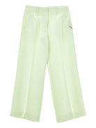 Pantaloni per bambina Monnalisa verde con cuciture - Rubino Kids