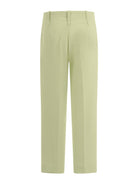 Pantaloni per bambina Monnalisa verde con cuciture - Rubino Kids