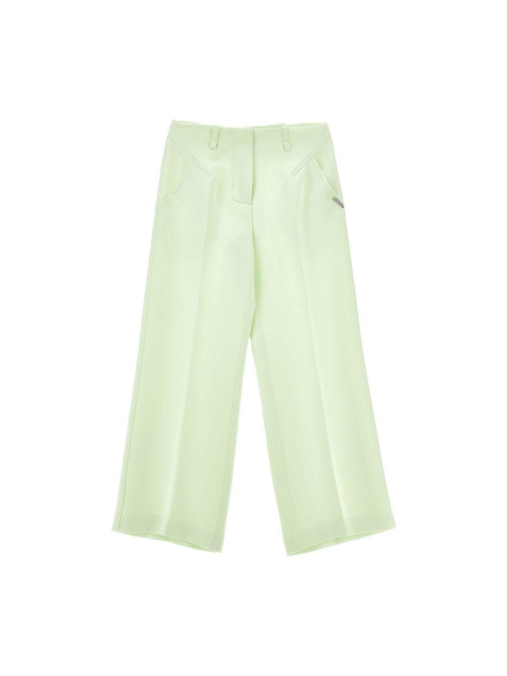 Pantaloni per bambina Monnalisa verde con cuciture - Rubino Kids