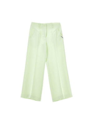 Pantaloni per bambina Monnalisa verde con cuciture