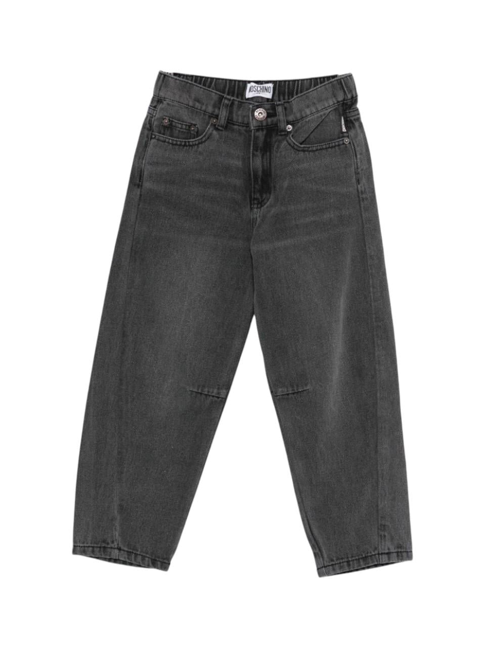 Pantaloni per bambina Moschino Kids neri con cinque tasche - Rubino Kids