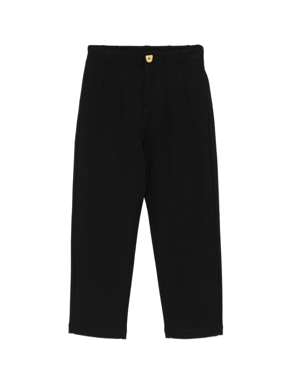 Pantaloni per bambina Moschino Kids nero con bottoni color oro - Rubino Kids