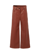Pantaloni per bambina MSGM Kids marrone a gamba ampia - Rubino Kids