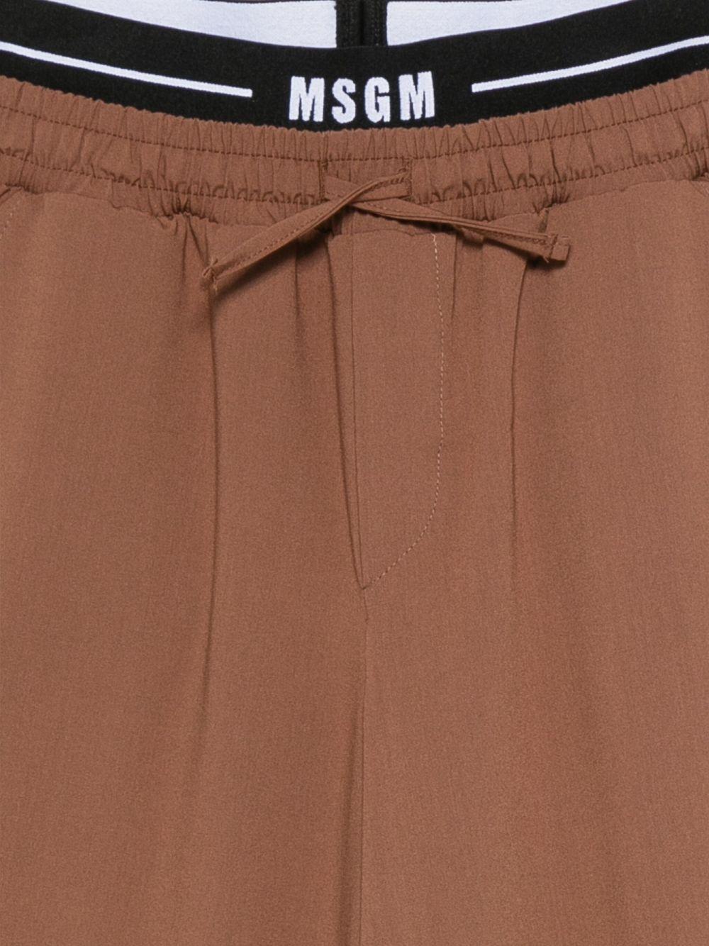 Pantaloni per bambina MSGM Kids marroni con coulisse elasticizzata in vita - Rubino Kids