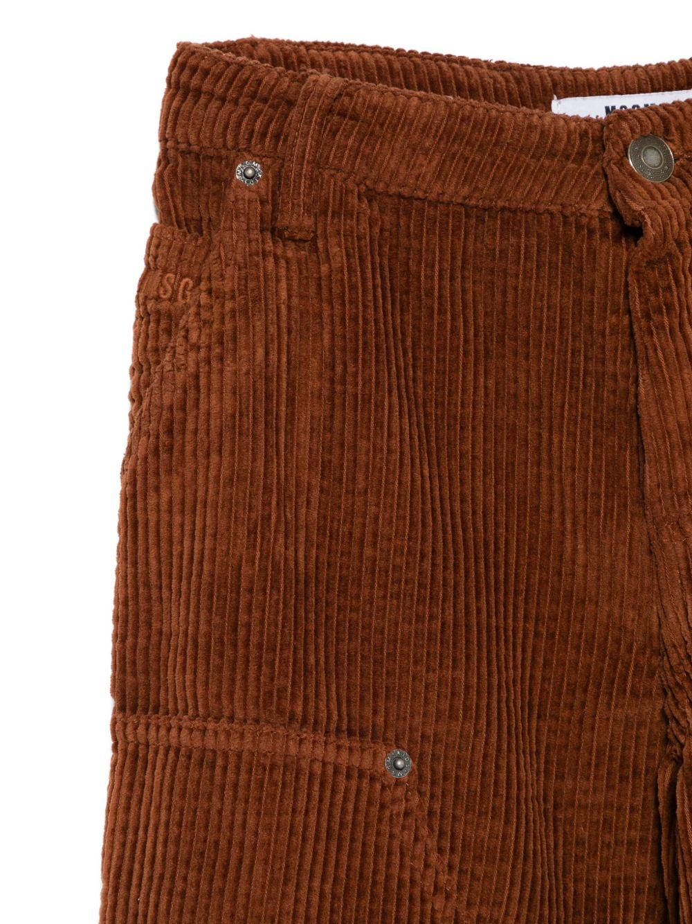 Pantaloni per bambina MSGM Kids marroni con gamba dritta - Rubino Kids