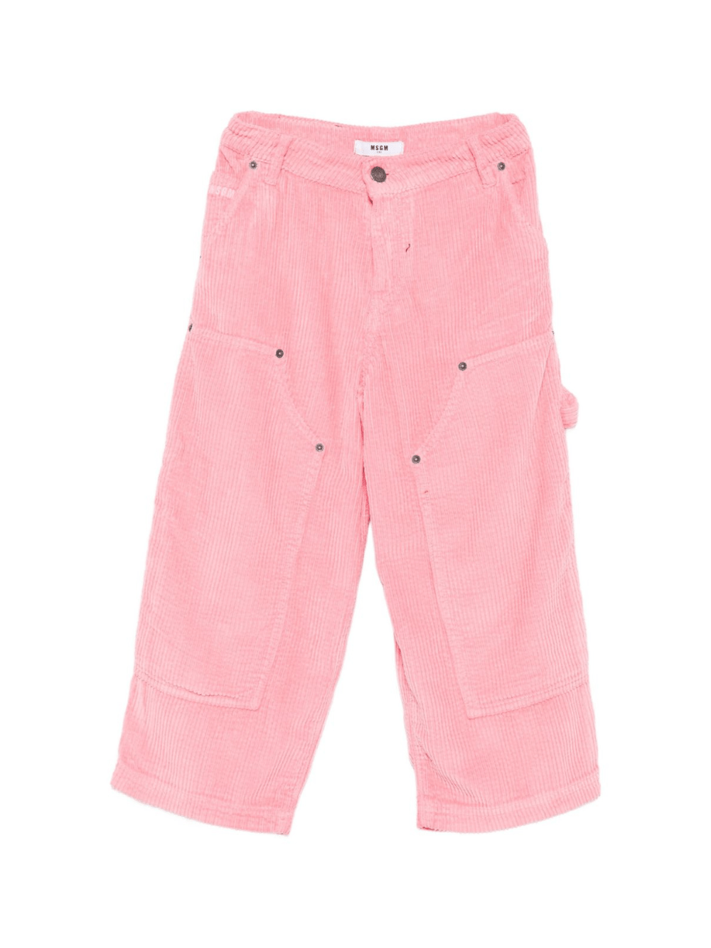 Pantaloni per bambina MSGM Kids rosa con gamba dritta - Rubino Kids