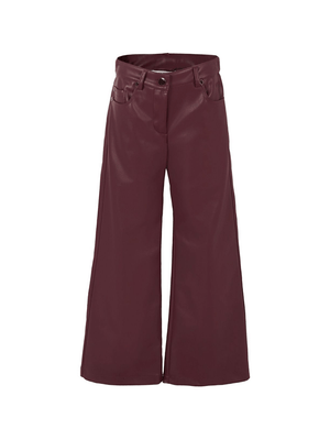 MSGM Kids red wide-leg trousers for girls