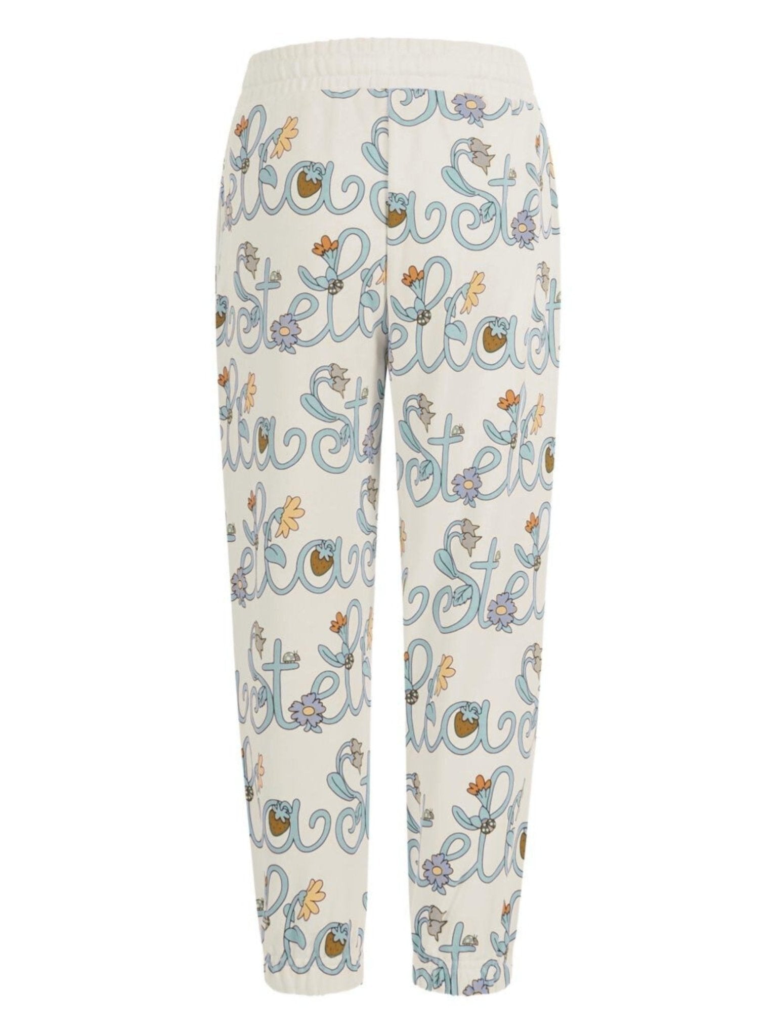 Pantaloni per bambina Stella McCartney Kids bianchi con logo all - over - Rubino Kids