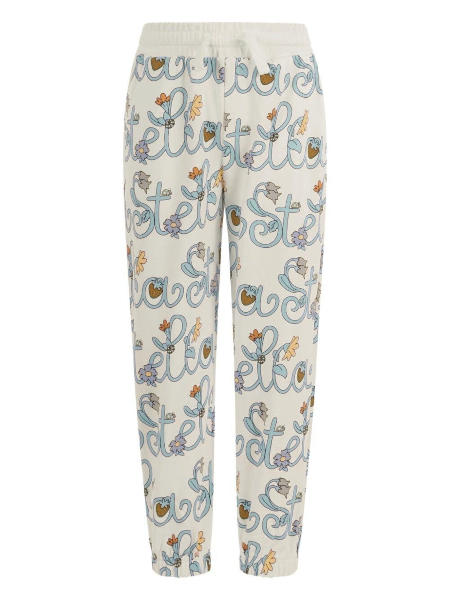 Pantaloni per bambina Stella McCartney Kids bianchi con logo all - over - Rubino Kids