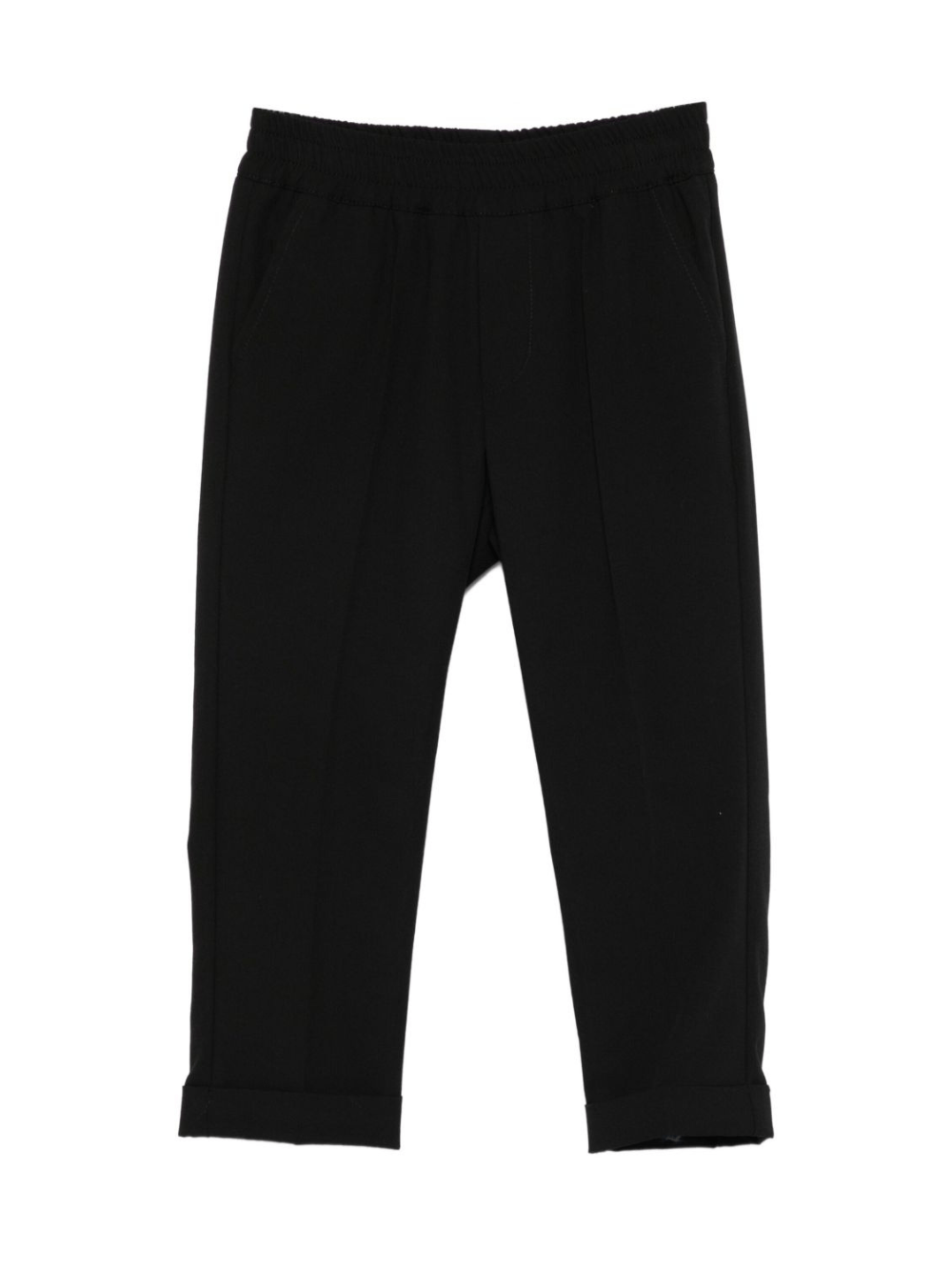 Pantaloni per bambini MSGM Kids neri con elastico in vita e orli svasati - Rubino Kids