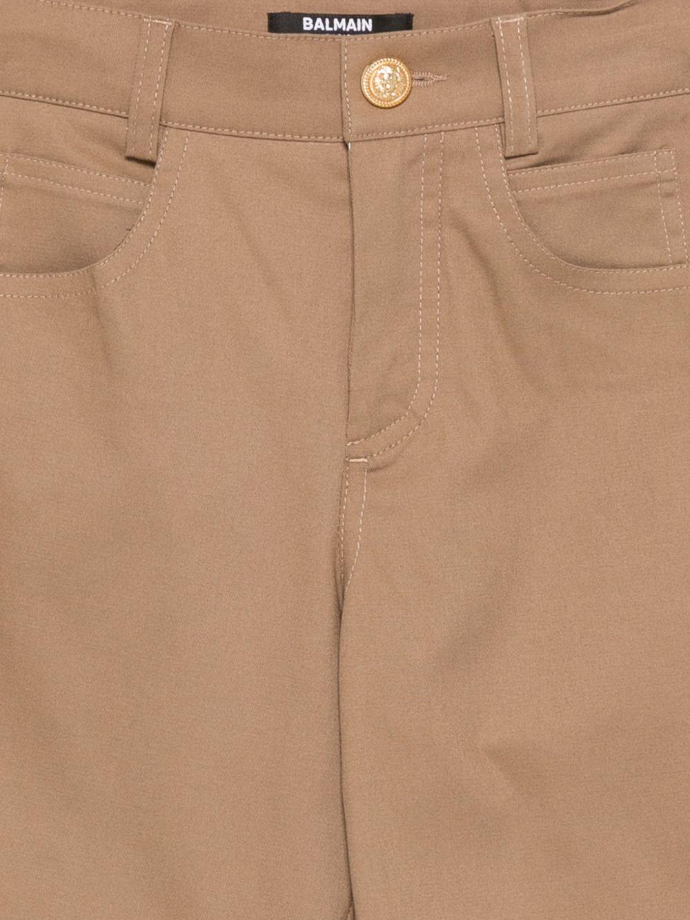 Pantaloni per bambino Balmain Kids marroni con design a cinque tasche - Rubino Kids