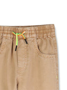 Pantaloni per bambino Billieblush beige con coulisse - Rubino Kids