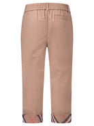 Pantaloni per bambino Burberry Kids beige con finiture con caratteristico motivo Vintage Check - Rubino Kids