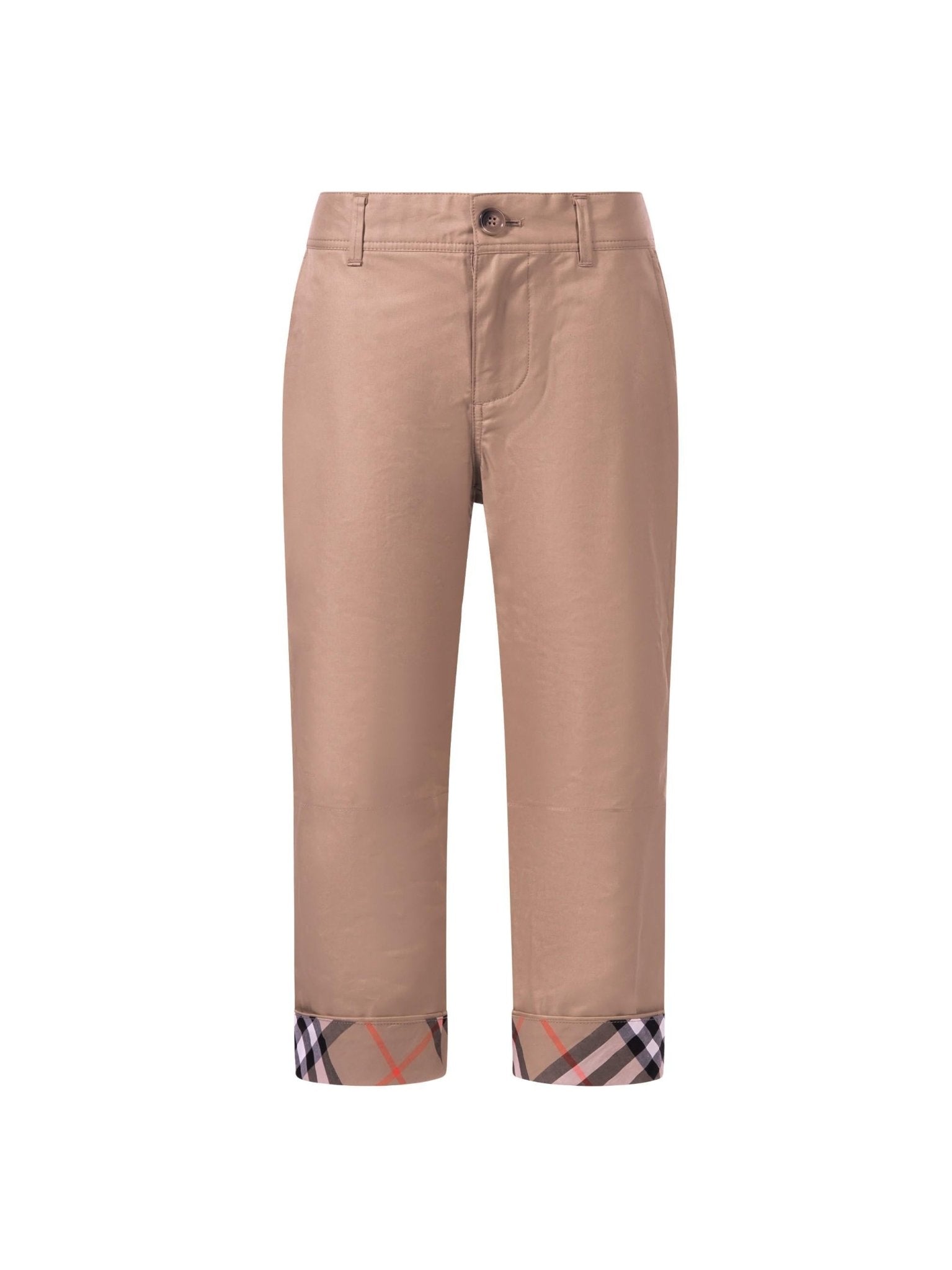 Pantaloni per bambino Burberry Kids beige con finiture con caratteristico motivo Vintage Check - Rubino Kids