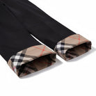 Pantaloni per bambino Burberry Kids neri con dettaglio con caratteristico motivo Vintage Check - Rubino Kids