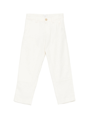 Eleventy Kids white trousers with patch pockets for boys