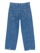 Pantaloni per bambino Emporio Armani Kids denim con passanti - Rubino Kids