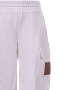 Pantaloni per bambino Fendi Kids bianchi con toppa con logo - Rubino Kids